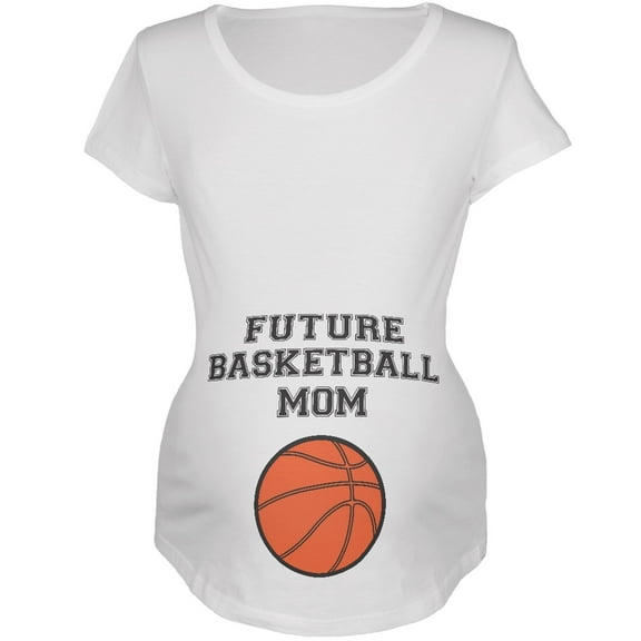 Future Basketball Mom White Maternity Soft T-Shirt - 2X-Large