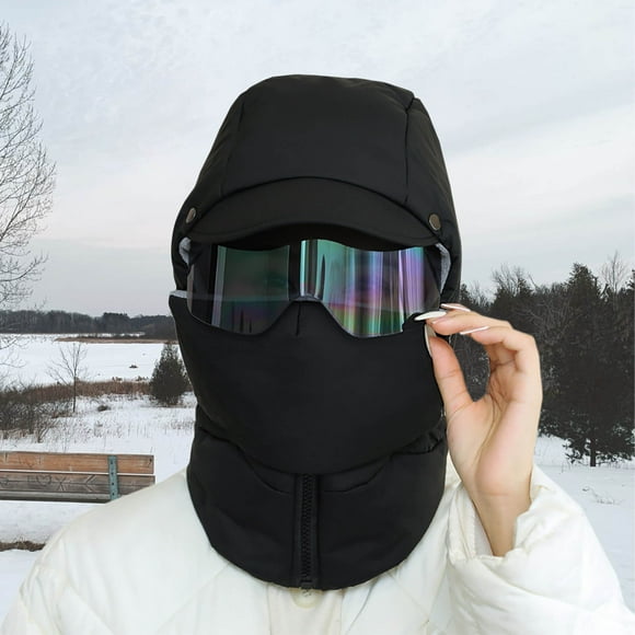 DELESYS Windproof Coverage Outdoor Riding Mask with Glasses Face Mask Winter Windproof Hat