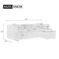 thumbnail image 2 of Harper & Bright Designs 3 Seater Sectional Sofa with Movable Storage Ottoman and 2 USB Ports, Teddy Fleece Fabric L-Shaped Sectional Sofa Couch with Lumbar Pillows for Living Room Apartments, Gray, 2 of 17