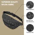 thumbnail image 5 of Fanny Pack Black White Halloween Skull Bat Moon Pattern Waist Pack Bag,Running Cross Bag,Waterproof Large Fanny Packs for Women Men for Travel Running Hiking Cycling, 5 of 6