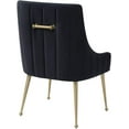 thumbnail image 3 of MEXIYA Irina Dining Chair Modern Black Grey Easy Clean Velvet Upholstered Side Chair with Brushed Gold Leg, 3 of 7