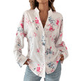 thumbnail image 5 of SOMER Button Down Shirts for Women Blouses for Women Dressy Casual V Neck Silky Printed Wrinkle-Resistant Long Sleeve Tops Trendy Early Fall Fashion 2025, 5 of 8