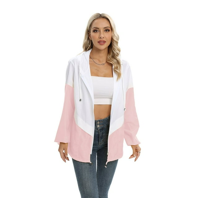 Liquidation! Veste Mince de Printemps pour Femmes Mode Veste Imperméable Manteau Isolé Coupe-Vent Extérieur Noir 2TG