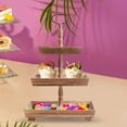 thumbnail image 6 of hengtong Tiered Serving Tray Cookie Plates 3 Tier Pastry Food Serving Stand Fruit Display beige, 6 of 9