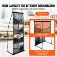thumbnail image 3 of KFFKFF Pamphlet Presentation Stand, Quadruple Layer 8 Compartments Mesh Document Display Stand, Ground-Based Periodical Newspaper Catalogue Holder, Featherweight & Movable with Tote Bag, 3 of 9