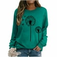 thumbnail image 2 of Yteetum Crewneck Sweatshirts for Women Oversize Hopes Loved Floral Graphic Print Shirt Pullover Hoodless Sweatshirt Top Womens Round Neck Loose Raglan Sleeve Long Sleeve Sweatshirt Fall Clothes, 2 of 5