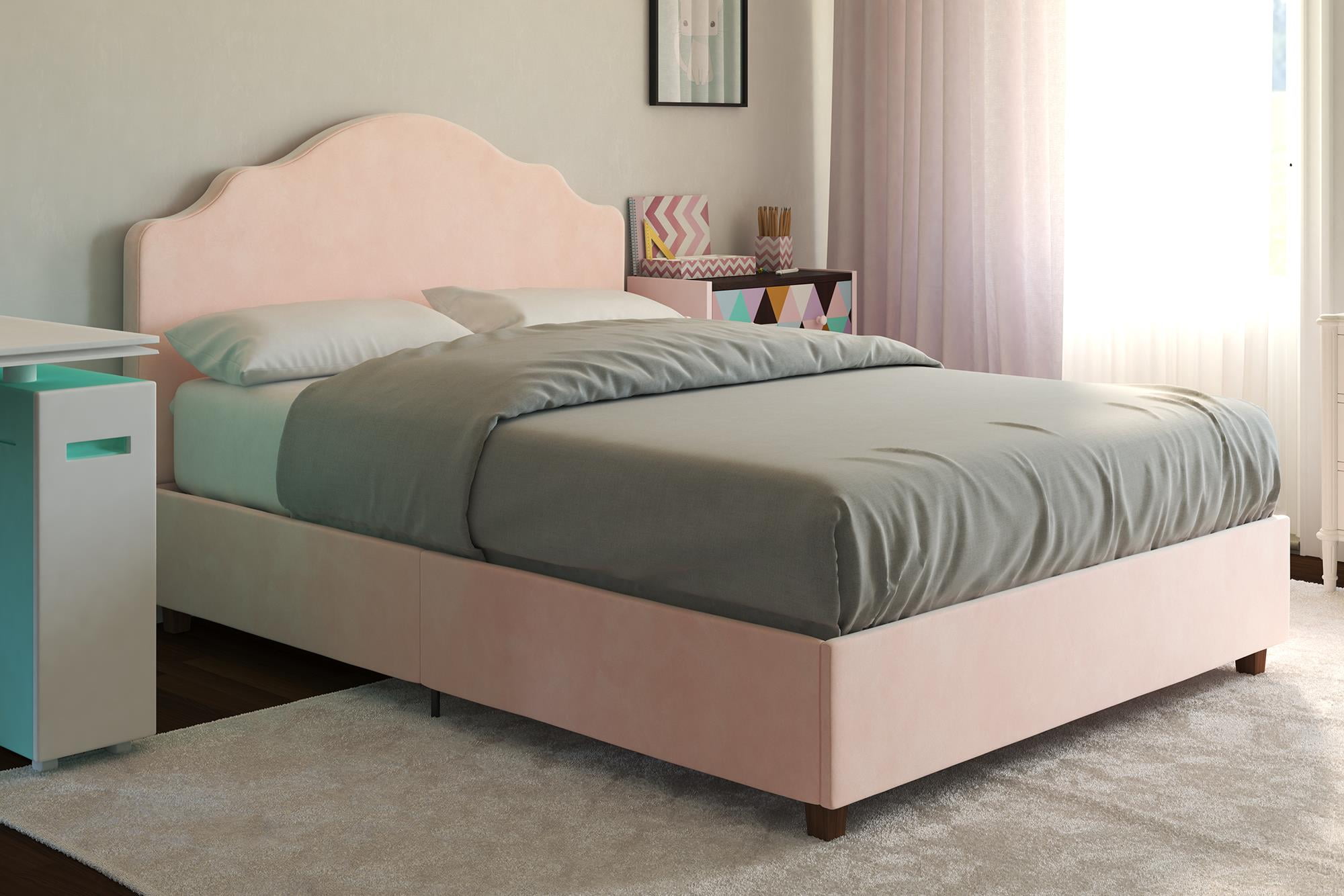 DHP Savannah Upholstered Bed, Full, Pink