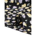 thumbnail image 5 of Blusa Floral De Manga Larga Con Cuello Cuadrado Y Peplum Para Mujer Con Cinturón Negro flores XS Allegra K, 5 of 5