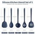 thumbnail image 2 of Silicone Kitchen Cooking Utensil Set: U-Taste 446°F Heat Resistant 13.6in Long Kitchen Gadgets, BPA Free Non Stick Rubber Cook Accessories For Stir Frying, Serving, Mixing (5 Pieces, Midnight Blue), 2 of 9
