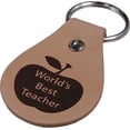 thumbnail image 2 of World's Best Teacher Genuine Leather Key Chain - Great Gift for your Favorite Teacher or as Birthday or Christmas Gift for Teachers, 2 of 4
