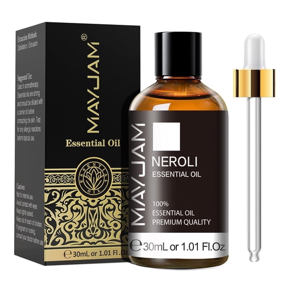 MAYJAM Neroli Essential Oil 1.01 Fl Oz, Pure Natural Neroli Oil for Anxiety, Skin, Diffuser, Anxiety - 30ML