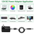 thumbnail image 2 of Gonine 12V 2A 1A Power Adapter Charger,  12Volt DC Power Cord for 12Vdc 2000mA 1500mA 1000mA 500mA devices with 5 Tips. US Plug, 2 of 8