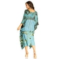 thumbnail image 2 of Sakkas Clementine Women's Tie Dye Caftan Dress/Cover Up Beach Kaftan Boho Summer - 37-RoyalBlue - One Size, 2 of 5