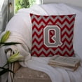 thumbnail image 3 of Carolines Treasures Letter Q Chevron Crimson and Grey Fabric Decorative Pillow 14Hx14W multicolor, 3 of 4