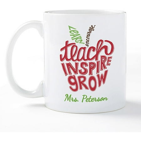 Personalized Teach, Inspire, Grow Coffee Mug (Best Just Because Gifts For Her)