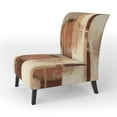 thumbnail image 3 of Designart "Chocolate Brown Elementary III" Upholstered Abstract Accent Chair and Modern & Contemporary Arm Chair - Multiple Color & Pattern, 3 of 7
