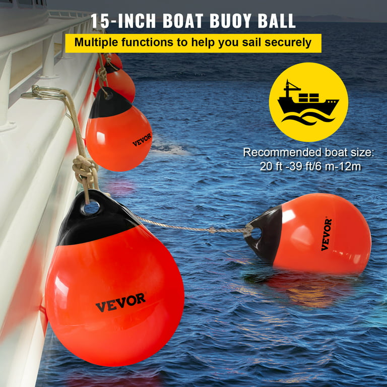 VEVOR Boat Buoy Balls, 15in Diameter Inflatable Heavy-Duty Marine
