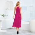 thumbnail image 4 of Gubotare Women's Gathered Halter Dress(Hot Pink,XL), 4 of 5