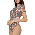 thumbnail image 2 of Easygdp Foxes Women's One-Piece Swimsuit Slim Fit Crew Neck Bodysuit Athletic Swimwear with Concealed Buckle - X-Large, 2 of 9