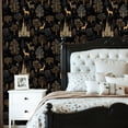 thumbnail image 2 of Peel and Stick Wallpaper Whimsical Forest Golden Deer Castle Starry Night Wall Mural 23.6in x 9.8ft Self Adhesive Removable Wall Paper Renter Friendly Wallpaper for Livingroom Bedroom Nursery, 2 of 8