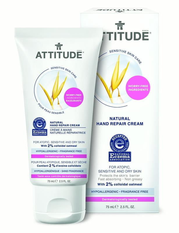 Attitude Sensitive Skin Care Natural Hand Repair Cream, 2.5 Oz