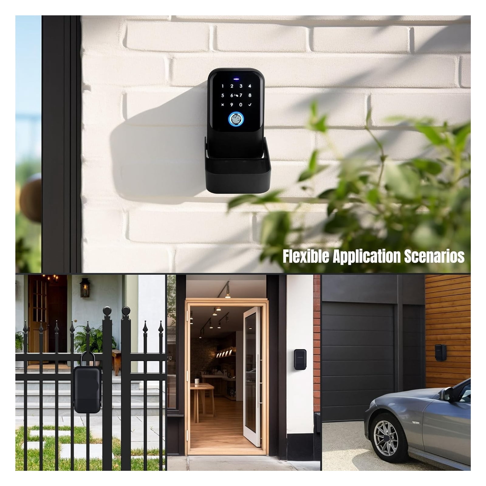 Smart Key Lock Box Fingerprint Control Passcode Access Card Bluetooth Unlock ,House, Apartment, Office Key Storage
