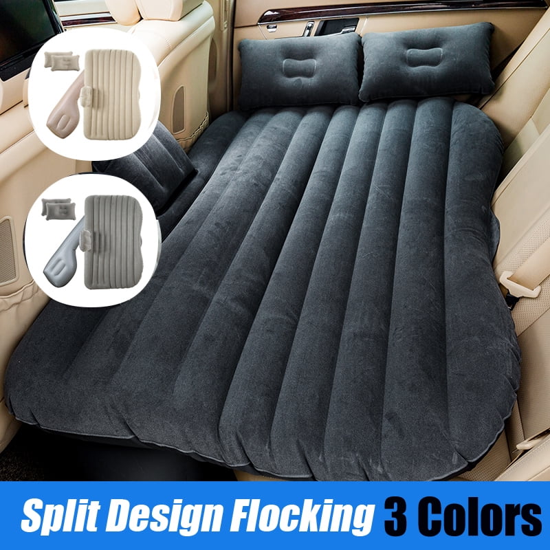 Universal Inflatable Mattress Car Air Bed Travel Camping Seat Cushion w/ Pillows 