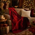 thumbnail image 3 of Deep Red Rose Close Up with Dark Velvet Shadows, Romantic Botanical Floral Motif for Flower Lovers, Valentine's Day Gift, Cozy Flannel Blanket for Bedroom and Reading Nook, Elegant Home Decor, 3 of 9