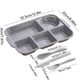 thumbnail image 3 of Bandeja con Platos Divididos para Cenas, Restaurantes, Reuniones Familiares y Fiestas | Apta para Microondas y Lavavajillas | Plástico | Gris Claro | 270 G | 32,5 X 22 X 4 Cm | Apilable y Reutilizabl, 3 of 6