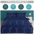 thumbnail image 5 of 3 Pcs Soft Bedding Set, Includes 1 Duvet Cover with Zipper And 2 Pillow Shams,Martini Cocktail Glass Twin(86"x70"), 5 of 8