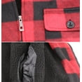 thumbnail image 2 of Men's Heavyweight Flannel Zip Up Fleece Lined Plaid Sherpa Hoodie Jacket (MFJ130 Red, S), 2 of 2