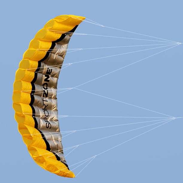 Juguete de acrobacias con paracaídas, cometa grande de 2,5 m, color azul brillante, para menores, para jugar al aire libre, equipo deportivo, tela de nailon resistente, juegos de playa,