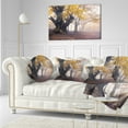 thumbnail image 3 of Designart Dark Tree with Yellow Leaves - Landscape Photography Throw Pillow - 12x20, 3 of 5