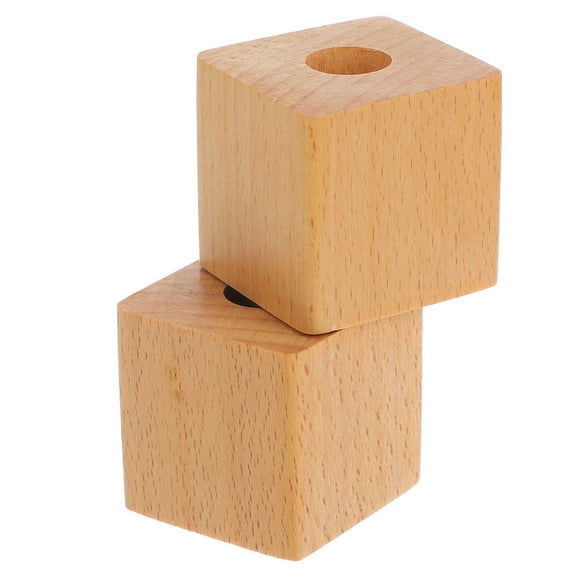 Masteelf 2Pcs Bamboo Wood Desk Pen Pencil Holder Stand Multi Purpose Use Pencil Cup Pot Desk Organizer Marker Pen Holder for Desk Khaki