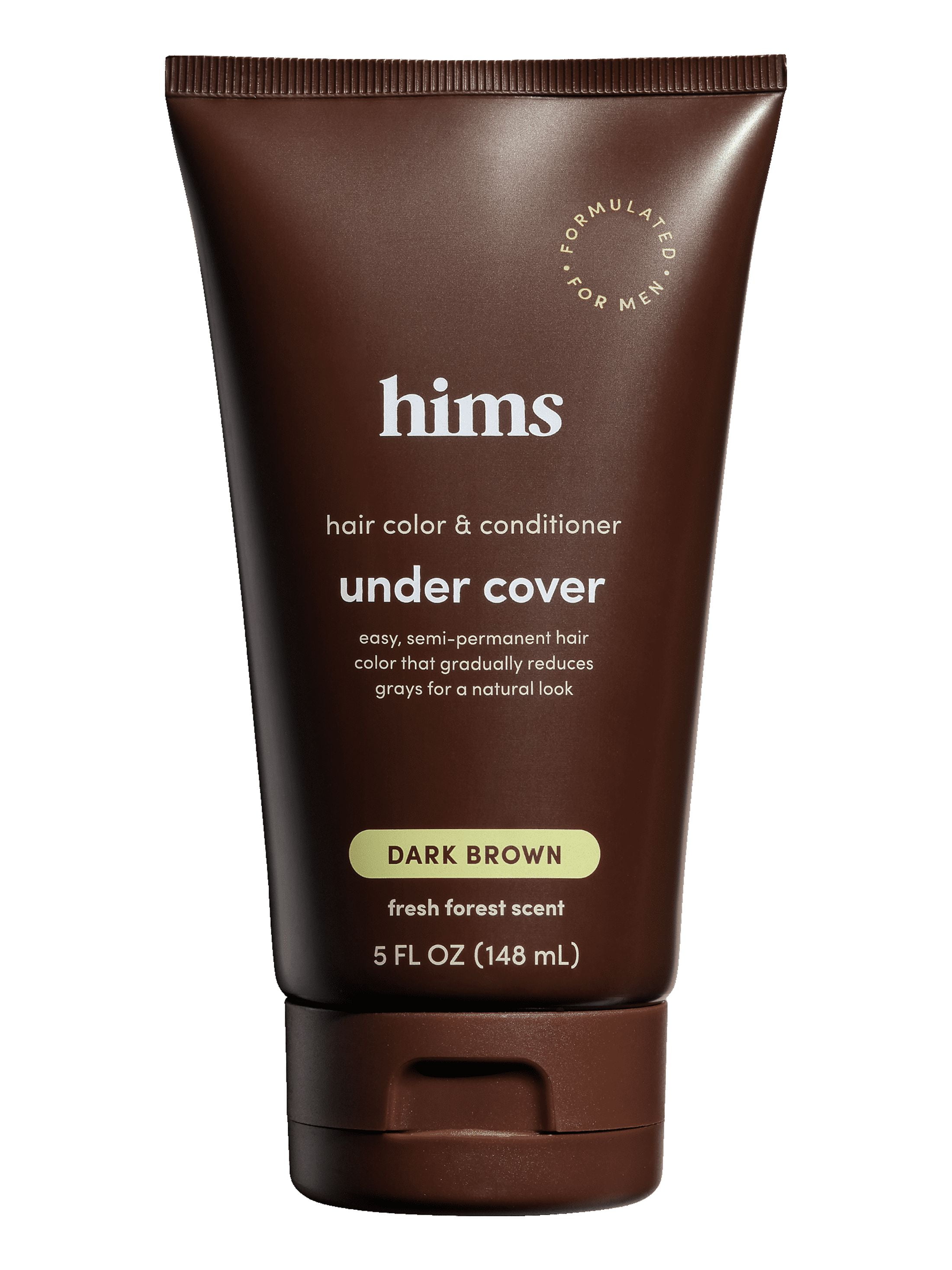 Hims Under Cover Hair Color & Conditioner for Men Semi Permanent Blends Grays, Dark Brown, 5 fl oz