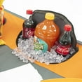 thumbnail image 3 of Creative Outdoor Portable Folding Table with Built-In Outdoor Cooler and 4 Cup Holders, Orange Gray, 3 of 5