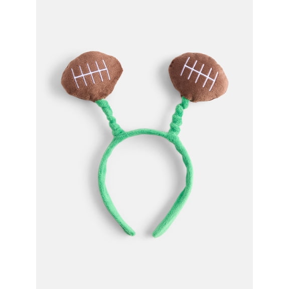 Unisex Plush Football Headband from Way To Celebrate, Brown/Green