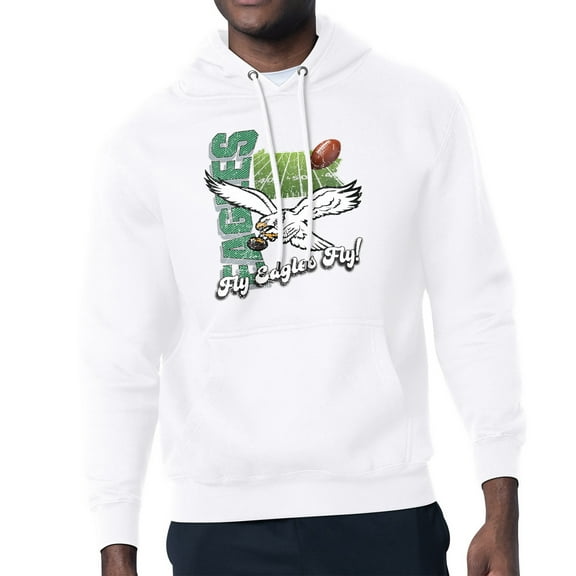 Men's-Starter  White Philadelphia Eagles Retro State Field Fleece Pullover Hoodie