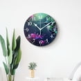 thumbnail image 4 of 16 Inch Wall Clock Battery Operated Silent Clock Decorative for Office, Kitchen, Outdoor, Living Room，Green Violet Hummingbird in Purple Flower Bird Floral Print Style, 4 of 4