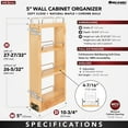 thumbnail image 3 of Rev-A-Shelf 5" Pullout Kitchen Cabinet Organizer w/ Soft-close, 448-BBSCWC-5C, 3 of 11