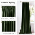 thumbnail image 3 of NICETOWN Olive Green Blackout Velvet Curtains 120" Length, Energy Saving Heat Blocking Drapes for High Ceiling Living Room, Elegant Thick Velvet Window Panels for Privacy Protection, Set of 2, 3 of 7