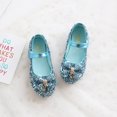 thumbnail image 4 of BOBOGOJP Girl's Dress Shoes Mary Jane Glitter Low Heel Wedding Party Princess Shoes for Toddler Mary Jane Shoes for Girls Blue for 6 M, 4 of 6