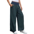 thumbnail image 3 of High  Waist Women Casual Wide Leg Pants Straight Drawstring Sport Trousers, 3 of 7