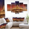 thumbnail image 1 of Belle Vue de Paris Tour Eiffel Ciel Rouge - Impression sur Toile Paysage Urbain, 1 of 3
