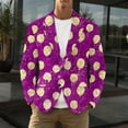 thumbnail image 4 of IWRICH Men's Mardi Gras Suit Jacket Printed Corduroy Lapel Button Blazers Jackets with Pockets for Formal Event 07-Purple M, 4 of 4