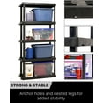thumbnail image 2 of Oskar Plastic Storage Shelves Garage Shelving Unit 5-Tier 74"H x 36"W x 18"D Black 750 lb Capacity, 2 of 9