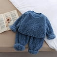 thumbnail image 2 of fatyb Winter Flannel Kids Clothes Loungewear Fuzzy Pullover Tops Warm Pants Two Piece Outfits 3-16 Years, 2 of 3