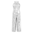 thumbnail image 2 of Haitryli Kids Girls Halter Sleeveless Party Romper Sequins One Piece Jumpsuit Ball Gown Silver 6, 2 of 5