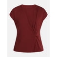 thumbnail image 6 of Time and Tru Women's Twist-Front Tee with Short Sleeves, Sizes XS-XXXL, 6 of 6