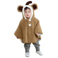 thumbnail image 4 of CAICJ98 Toddler Baby Poncho Coat Cute Fleece Hoodie Cloak Jacket Coat Winter Car Seat Jacket Outwear for 1-3 Year Boys Girls (Khaki,0-3 Months), 4 of 5